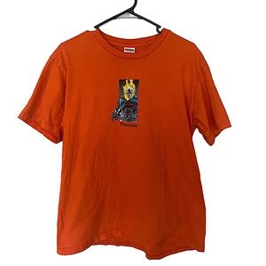 SUPREME x MARVEL COLLAB - ORANGE GHOST RIDER TEE - Size M